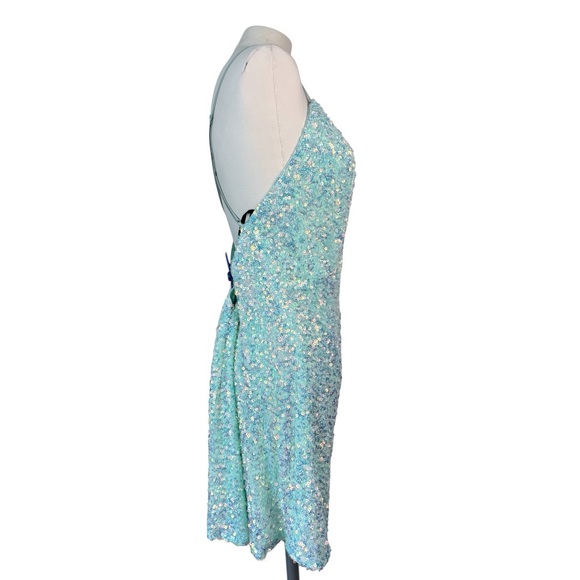 Alyce Paris Women’s Blue Sequin Opal Mini Dress size 16 - Picture 9 of 12